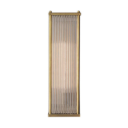 Light Rectangular Hardware Glass 1-Light Wall Sconce Lamp