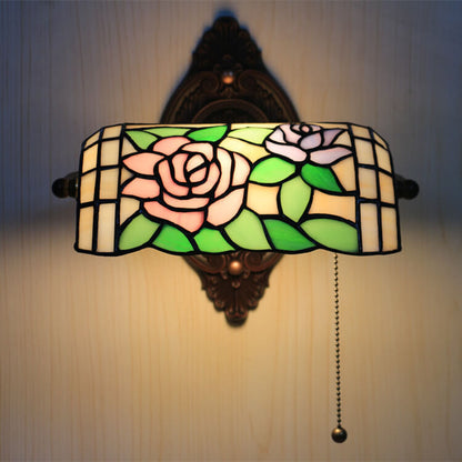 Tiffany Stained Glass 1-Light Zipper Wall Sconce Lamp