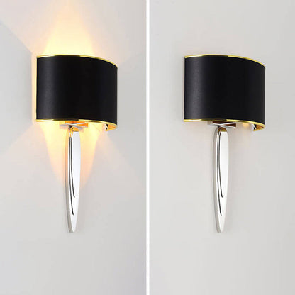Fabric Mirror Stainless Steel 1-Light Wall Sconce Lamp