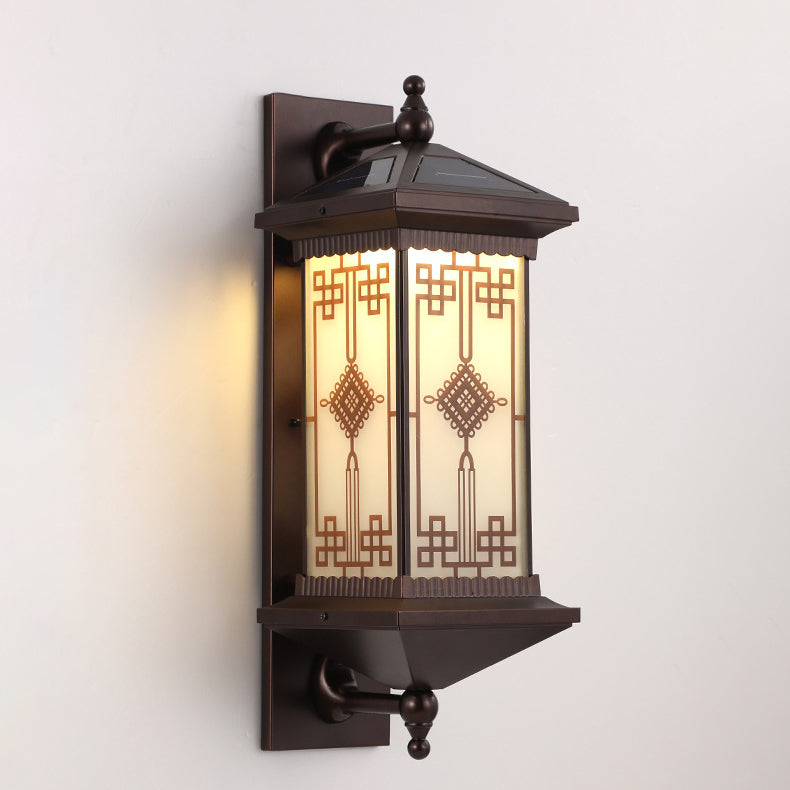 Chinese Knot Pattern LED Waterproof Solar Wall Sconce Lamp