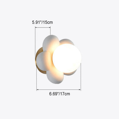Macaron Ceramic Sunflower Glass 1-Light Wall Sconce Lamp