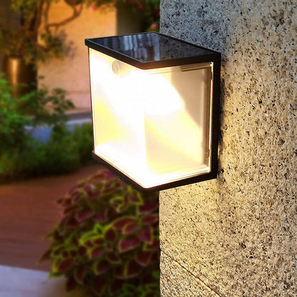Solar Box Design LED Outdoor Decoration Wall Sconce Lamp