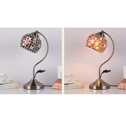 Vintage European Glass Table Lamp