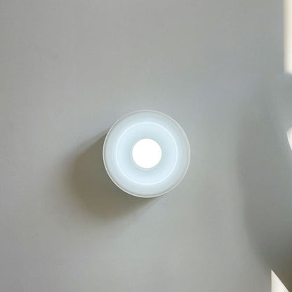 Mid-Century Round Iron Glass 1-Light Wall Sconce Lamp