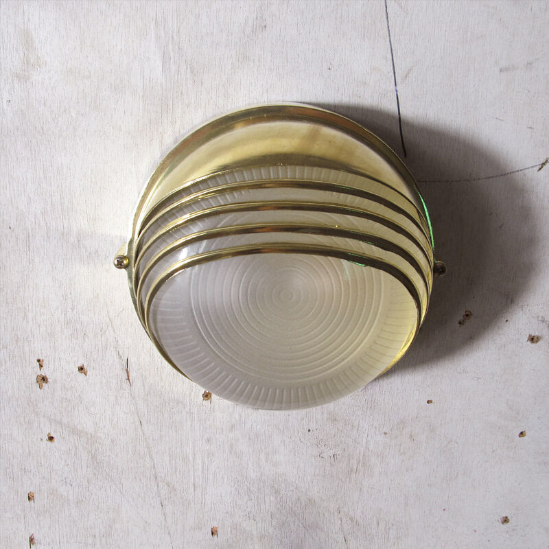 Glass Zinc Alloy Half Round 1-Light Wall Sconce Lamp