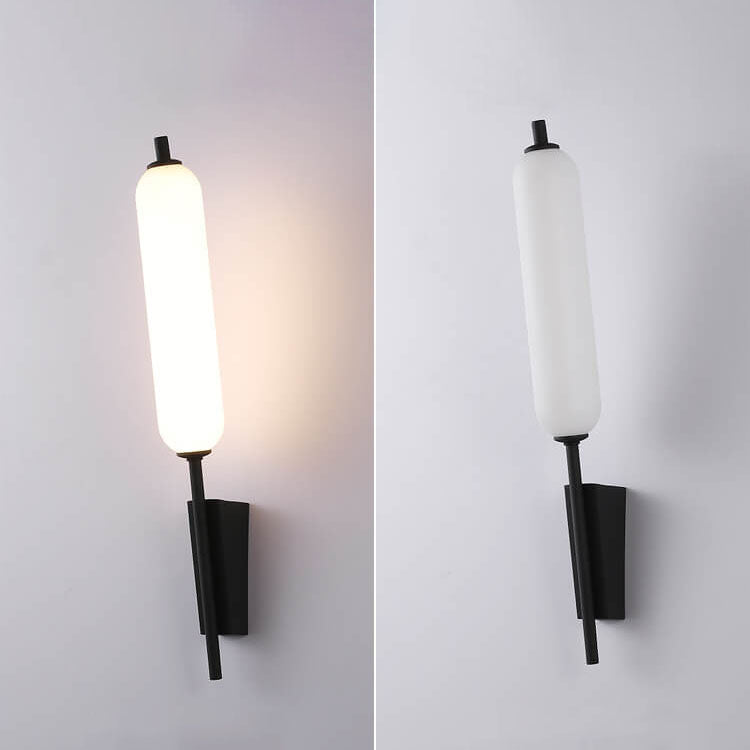 Minimalist Column Straight Arm Iron PC LED Wall Sconce Lamp