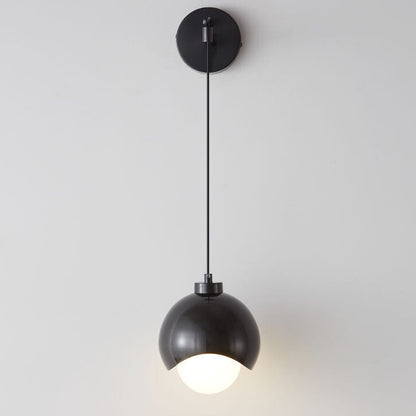 Spherical Copper Shade Glass 1-Light Wall Sconce Lamp