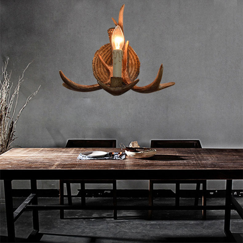 Traditional European Antler Resin 1-Light Wall Sconce Lamp