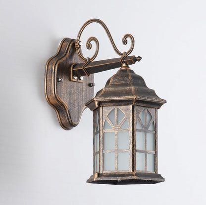 Solar Glass Cylinder House 1-Light Wall Sconce Lamp