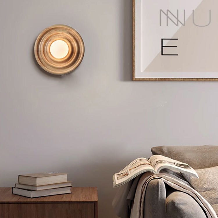 Japanese Ring Glass Ball Shade 1-Light Wall Sconce Lamp