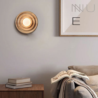 Japanese Ring Glass Ball Shade 1-Light Wall Sconce Lamp