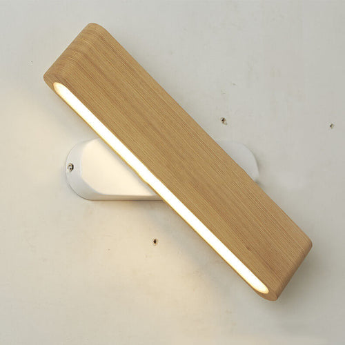 Rotatable Long Bar Wood Acrylic LED Wall Sconce Lamp