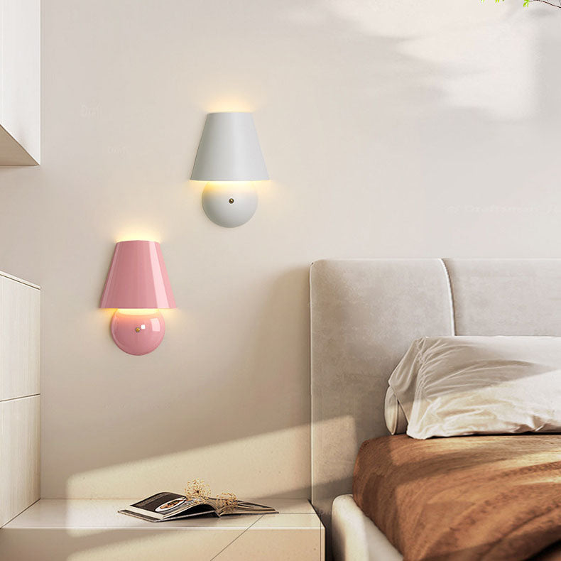 Cream Trapezoidal Round Iron Acrylic LED Wall Sconce Lamp
