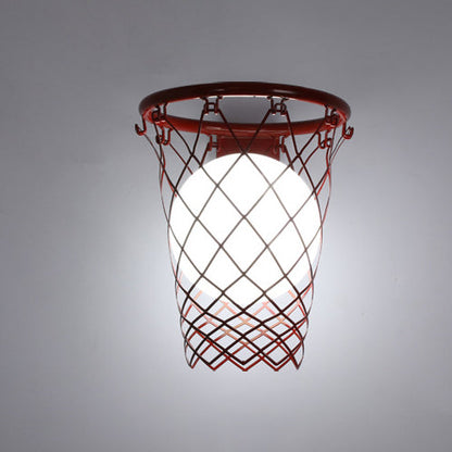 Deco Iron Glass Basketball Hoop 1-Light Wall Sconce Lamp