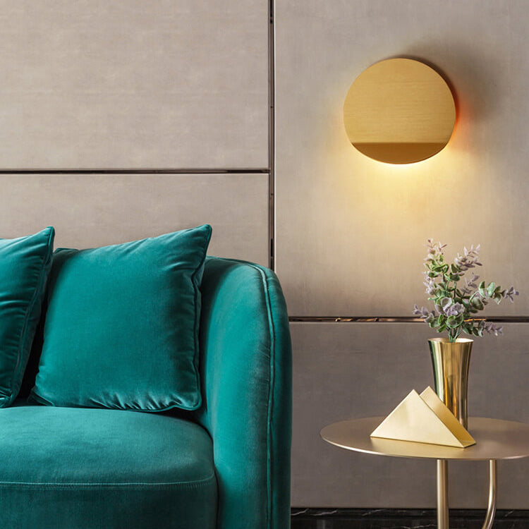 Danish Brushed Aluminum Folded Disc LED Wall Sconce Lamp