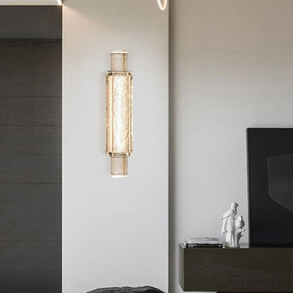 Modern Luxury Water Grain Glass Column LED Wall Sconce Lamp