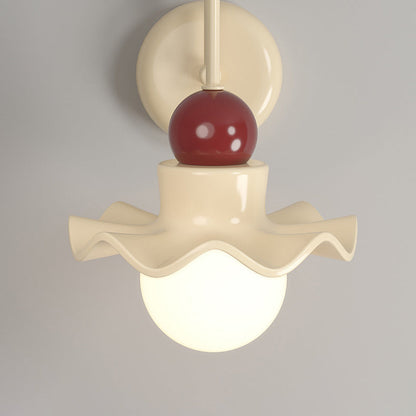 Round Disc Base PE Resin Iron 1-Light Wall Sconce Lamp