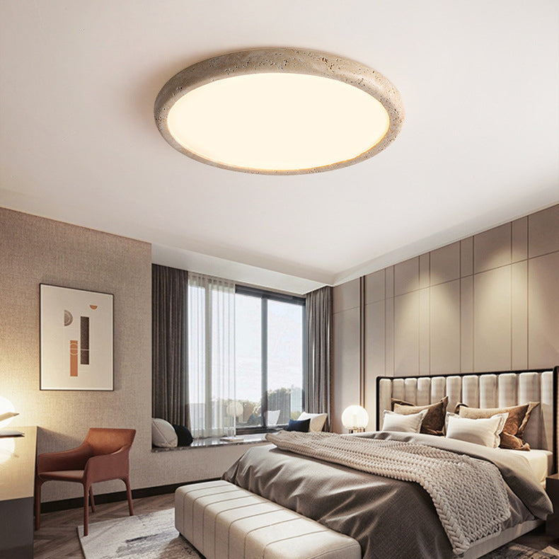 Japanese Travertine Acrylic LED Flush Mount Ceiling Light