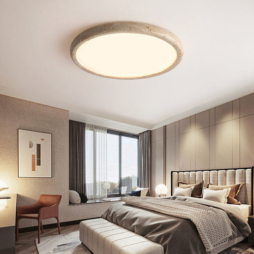 Japanese Travertine Acrylic LED Flush Mount Ceiling Light