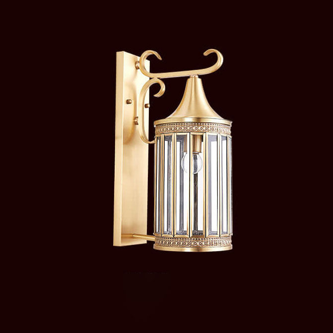 Copper Glass Tubular Shade 1/3-Light Wall Sconce Lamp