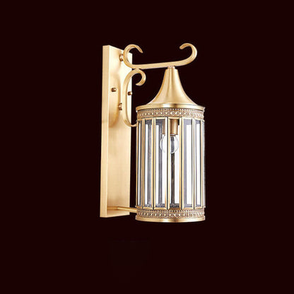 Copper Glass Tubular Shade 1/3-Light Wall Sconce Lamp
