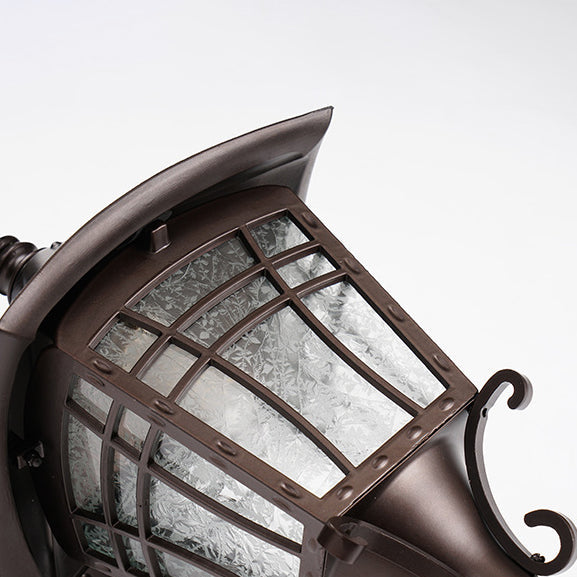 Waterproof Glass Cone Cylinder 1-Light Wall Sconce Lamp
