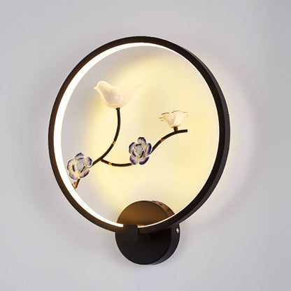 Chinese Lotus Leaf Aluminum Acrylic LED Wall Sconce Lamp