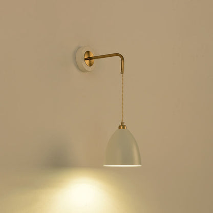 Minimalist Pure Black White Iron 1-Light Wall Sconce Lamp