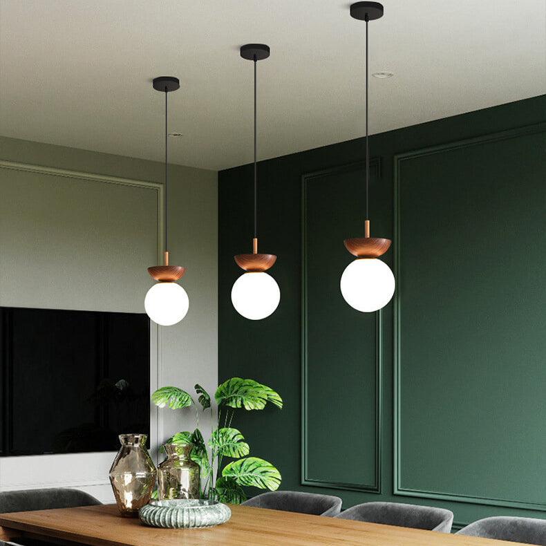 Modern Minimalist Glass Orb Semi-Flush Mount/Pendant Light