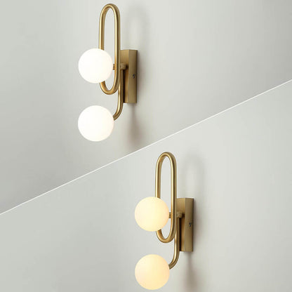 Light Luxury Iron Gold Magic Bean 2-Light Wall Sconce Lamp