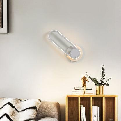 Simplicity Iron Oval Ring Rotatable LED Wall Sconce Lamp