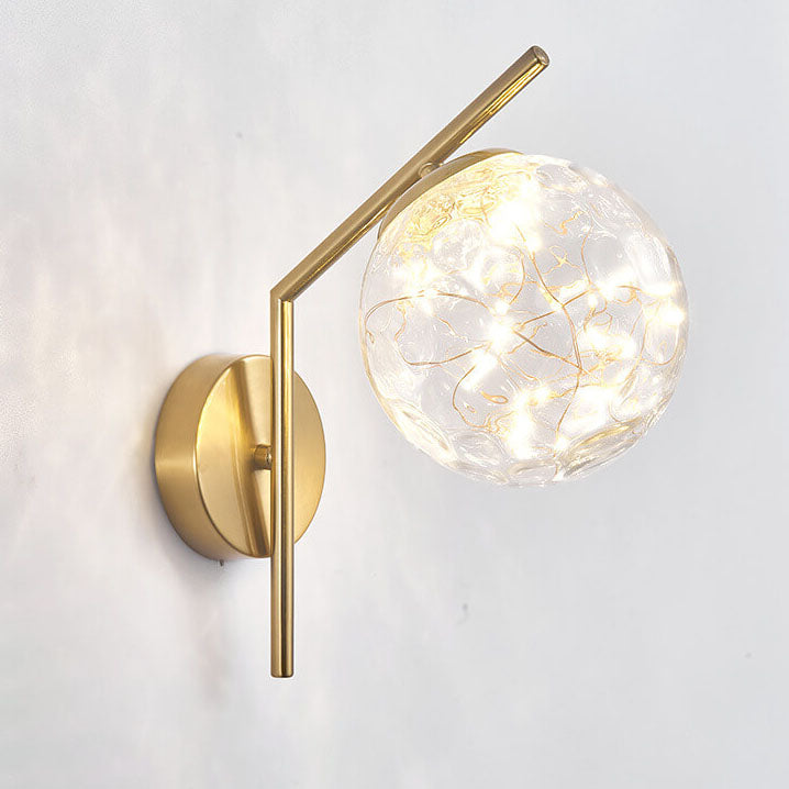 European Full Star Iron Glass Ball LED Wall Sconce Lamp