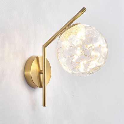 European Full Star Iron Glass Ball LED Wall Sconce Lamp