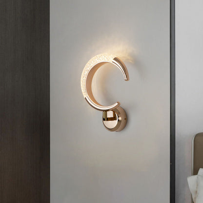 Rose Iron Circle Ring Acrylic Shade LED Wall Sconce Lamp