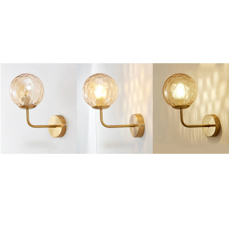 Luxury Round Ball Iron Glass 1-Light Wall Sconce Lamp