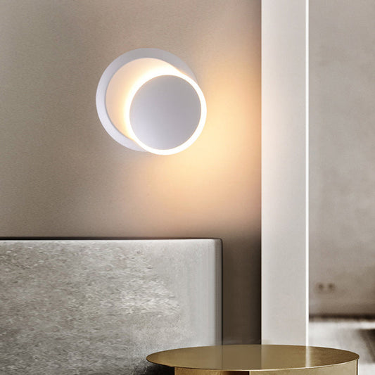 Minimalist Round Rotatable Aluminum PC LED Wall Sconce Lamp