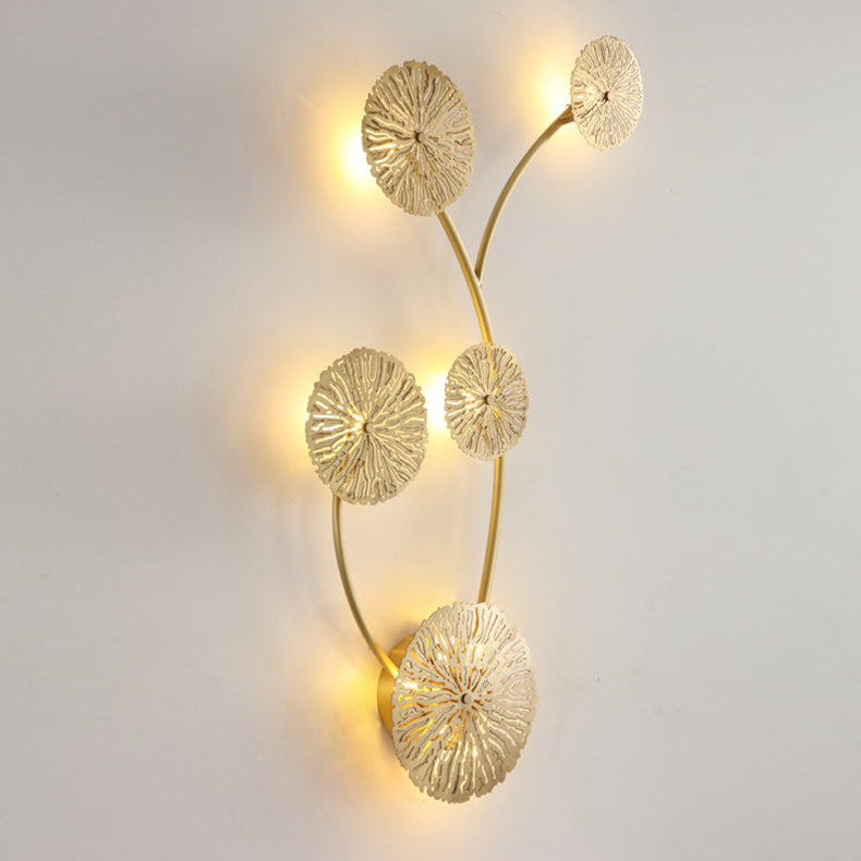 Full Hollow Lotus Leaf Cluster 3/5/7-Light Wall Sconce Lamp