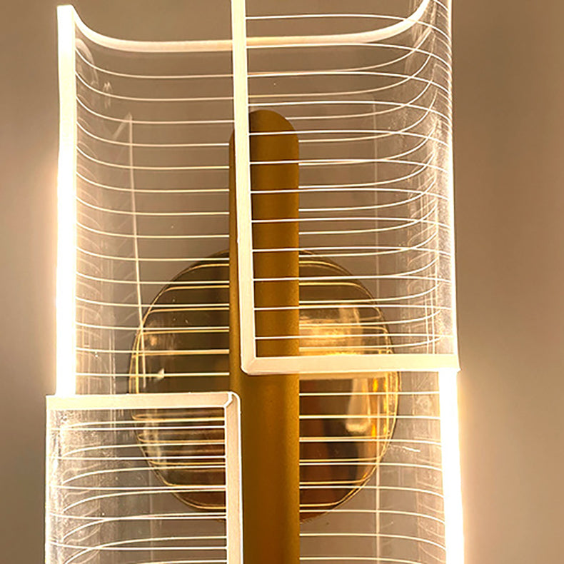 Iron Column Cut Lozenge Line LED Wall Sconce Lamp