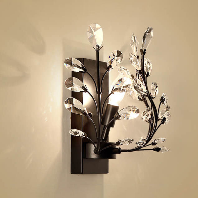 Light Candle Crystal Lamp Holder 1-Light Wall Sconce Lamp