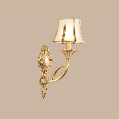 Hexagonal Wheat Copper Glass 1/2 Light Wall Sconce Lamp