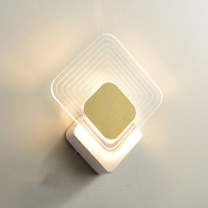 Light Luxury Gold Geometric Acrylic LED Wall Sconce Lamp