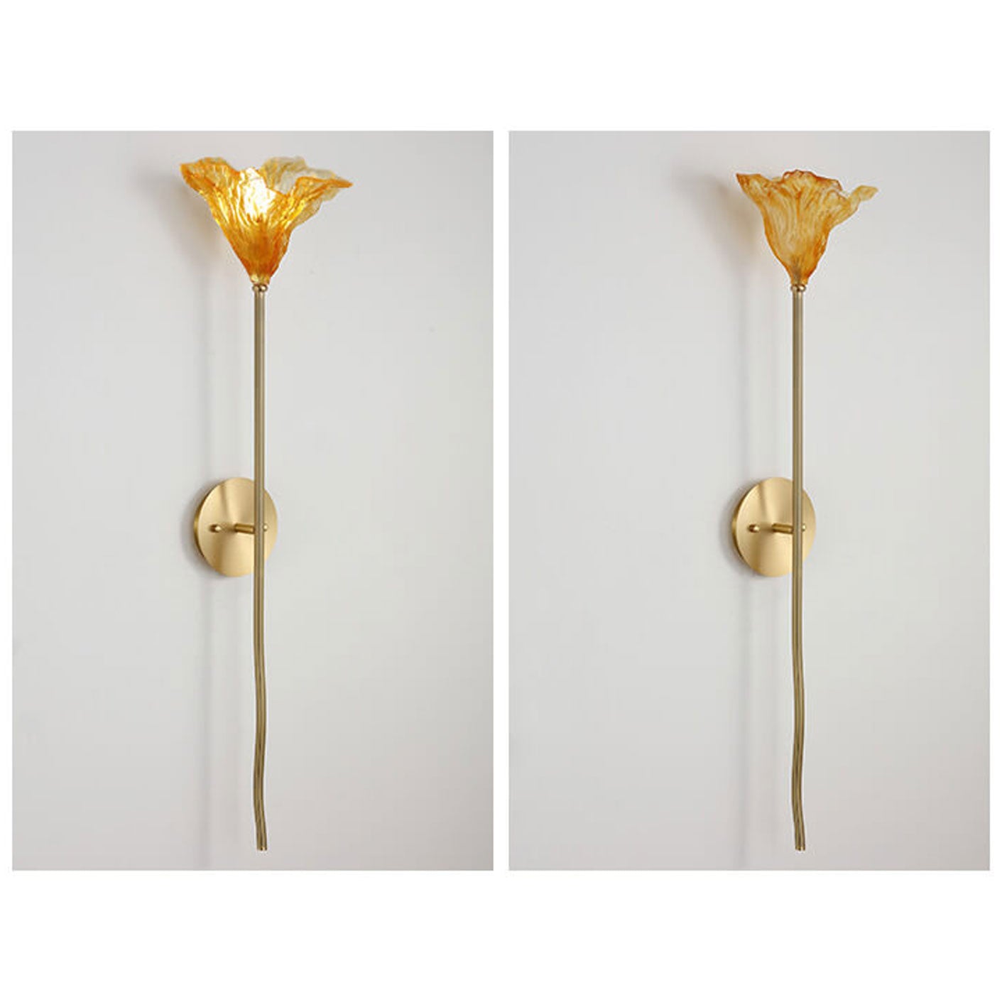 Chinese Lotus Glass Lamp Design 1-Light Wall Sconce Lamp