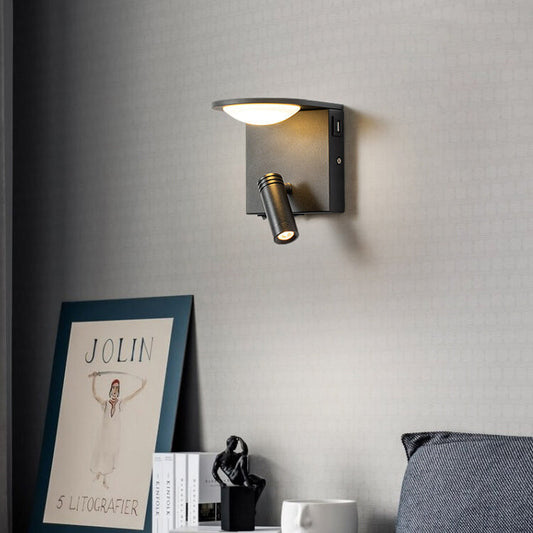 Simple Square USB Spotlight Rotating LED Wall Sconce Lamp