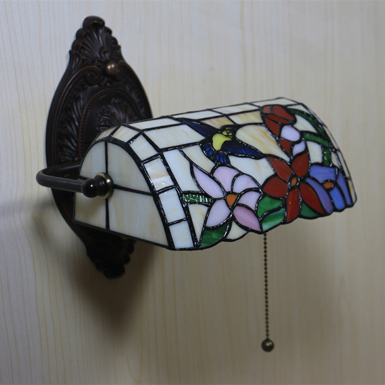 Tiffany Alloy Iron Stained Glass 1-Light Wall Sconce Lamp