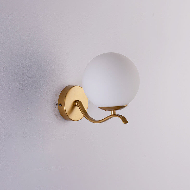 Iron Spherical Glass Lampshade 1-Light Wall Sconce Lamp