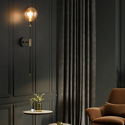 Light Magic Bean Glass Long Arm 1-Light Wall Sconce Lamp