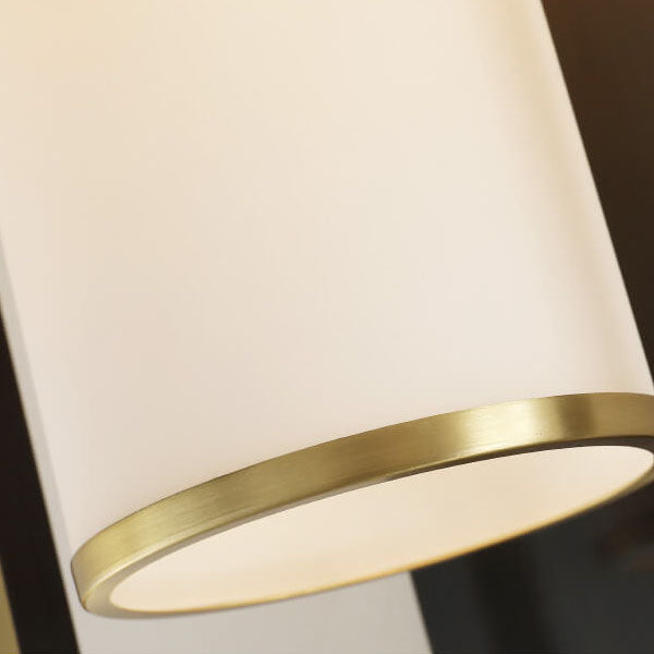 New Copper Glass Column Ring 1-Light Wall Sconce Lamp