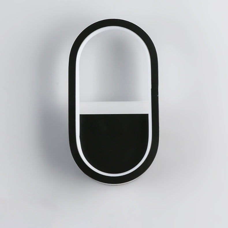 Iron Silicone Elliptical Circular Arc LED Wall Sconce Lamp
