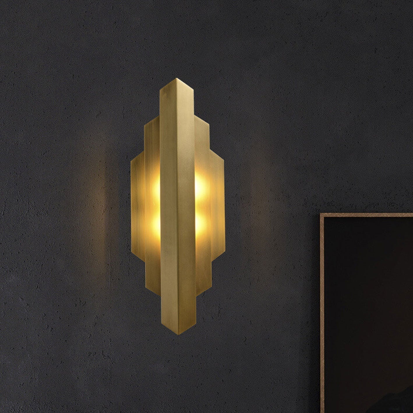Light Symmetrical Graphic Design 1-Light Wall Sconce Lamp