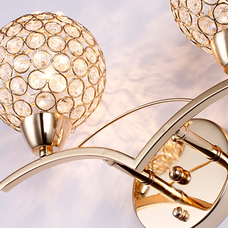 Scandinavian Base Iron Crystal 1/2 Light Wall Sconce Lamp